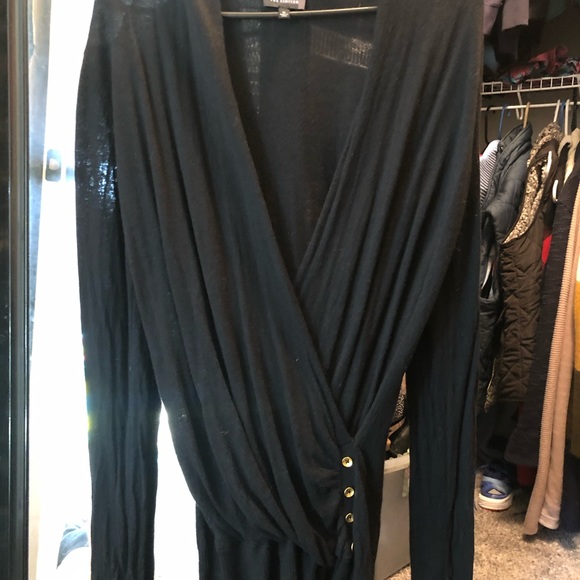 THE LIMITED Black wrap sweater - Picture 2 of 2